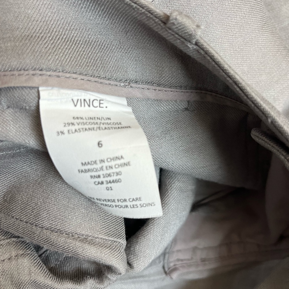 Vince Gray linen cargo Joggers with Modern Tapered Fit 6 - Picture 8 of 9